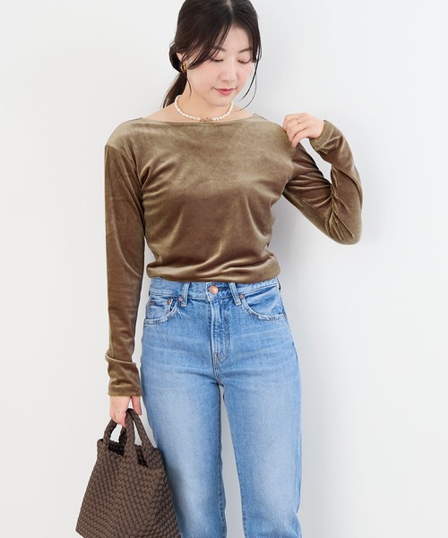 GREYCHORD（グレーコード）の「【GREYCHORD】ベロアロングスリーブトップス-PETRA（Tシャツ/カットソー・レディース・グレー/ベージュ・1）」の17枚目の写真