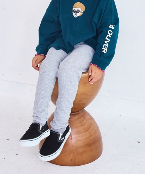 Life Support Products（ライフサポートプロダクツ）の「ワッフルレギンス（レギンス/スパッツ・キッズ・チャコール/イエロー/杢グレー/ピンク/ネイビー・90/100/110/120/80/130/95）」の3枚目の写真