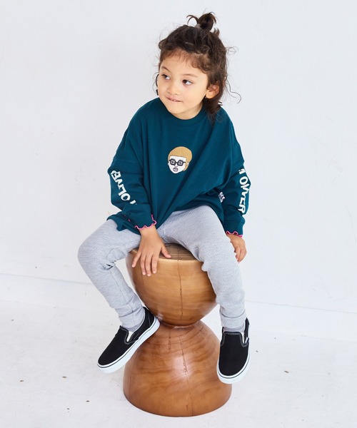 Life Support Products（ライフサポートプロダクツ）の「ワッフルレギンス（レギンス/スパッツ・キッズ・チャコール/イエロー/杢グレー/ピンク/ネイビー・90/100/110/120/80/130/95）」の8枚目の写真