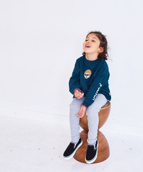 Life Support Products（ライフサポートプロダクツ）の「ワッフルレギンス（レギンス/スパッツ・キッズ・チャコール/イエロー/杢グレー/ピンク/ネイビー・90/100/110/120/80/130/95）」の9枚目の写真