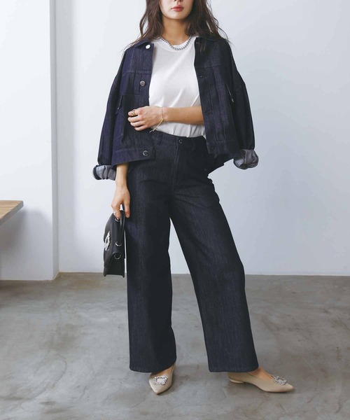 PICCIN(ピッチン)の「ポケットフリルラメデニムパンツ(デニムパンツ・レディース・ブルー・S/M)」の11枚目の写真