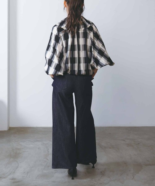 PICCIN(ピッチン)の「ポケットフリルラメデニムパンツ(デニムパンツ・レディース・ブルー・S/M)」の9枚目の写真