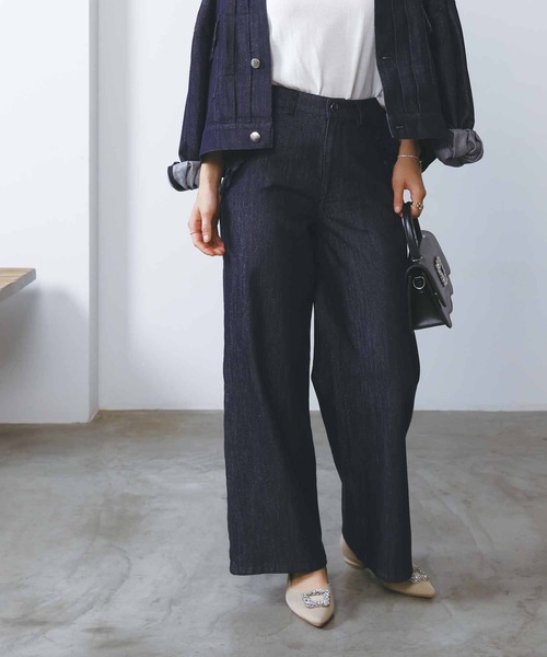 PICCIN(ピッチン)の「ポケットフリルラメデニムパンツ(デニムパンツ・レディース・ブルー・S/M)」の10枚目の写真