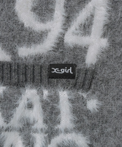 X-girl（エックスガール）の「LOGO AND BUNNY JACQUARD KNIT CARDIGAN（カーディガン/ボレロ・レディース・チャコール/ブラウン・ONE SIZE）」の9枚目の写真