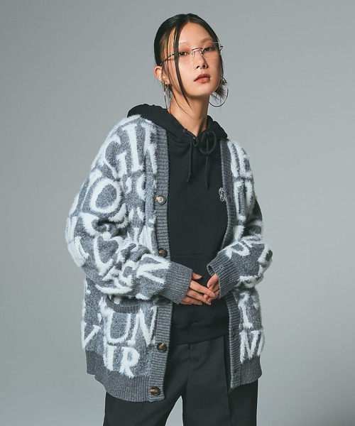 カール LOGO AND BUNNY JACQUARD KNIT CARDIGAN（カーディガン/ボレロ）｜X