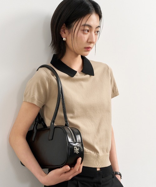 GENERAL IDEA（ジェネラルアイデア）の「GENERAL IDEA/ジェネラルアイディア tencel collar layered half pullover プルオーバー 半袖ニット（ニット/セーター・レディース・ベージュ・S/M/L）」の3枚目の写真