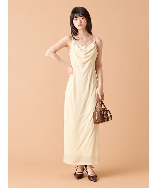 新品　LILY BROWN カップインベロアドレープキャミワンピース カップインベロアドレープキャミワンピース(マキシ・ロング