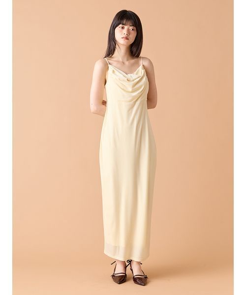 LILY BROWN(リリーブラウン)の「カップインベロアドレープキャミワンピース(ワンピース・レディース・ブラウン/チェック/オフホワイト・F)」の8枚目の写真