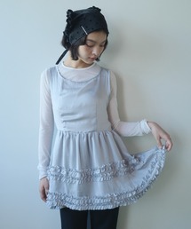 FEKETE | vintage satin mini frill dress / ヴィンテージサテンフリルミニワンピース(ワンピース)