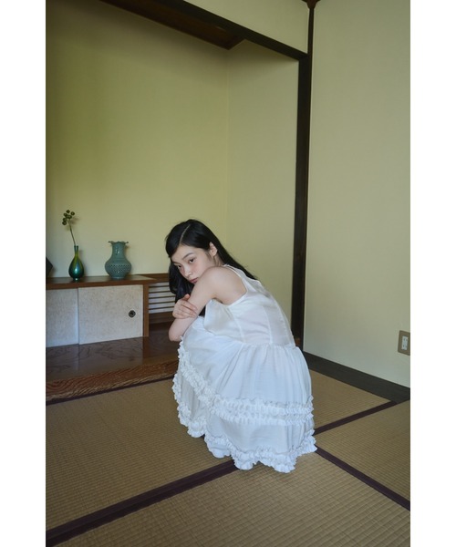 vintage satin mini frill dress / ヴィンテージサテンフリルミニ