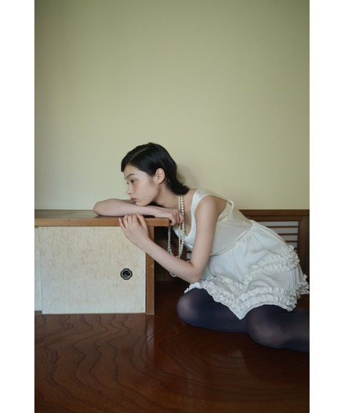 セール】vintage satin mini frill dress / ヴィンテージサテン