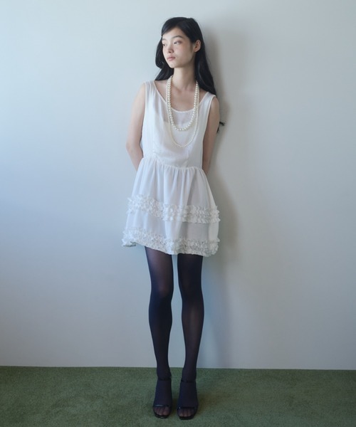 vintage satin mini frill dress / ヴィンテージサテンフリルミニ