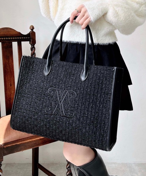 INGNI(イング)の「ロゴトートバッグ(トートバッグ・レディース・ホワイト×ブラック/ブラック系その他2/ホワイト系その他5・-)」の3枚目の写真