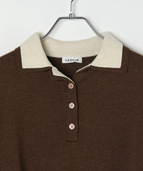 LEPSIM（レプシィム）の「12ゲージレイヤーカラーポロ　578278（ニット/セーター・レディース・ブラック/グレー/ブラウン・FREE）」の11枚目の写真
