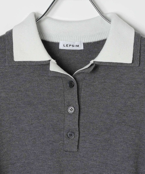 LEPSIM（レプシィム）の「12ゲージレイヤーカラーポロ　578278（ニット/セーター・レディース・ブラック/グレー/ブラウン・FREE）」の7枚目の写真