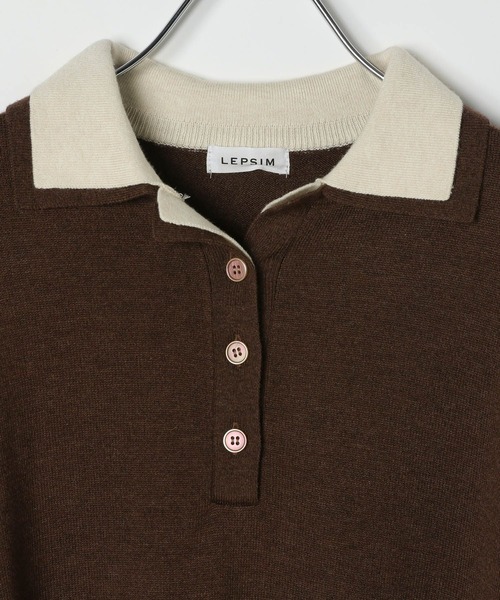 LEPSIM（レプシィム）の「12ゲージレイヤーカラーポロ　578278（ニット/セーター・レディース・ブラック/グレー/ブラウン・FREE）」の8枚目の写真