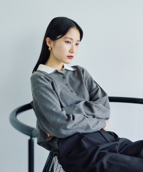 LEPSIM（レプシィム）の「12ゲージレイヤーカラーポロ　578278（ニット/セーター・レディース・ブラック/グレー/ブラウン・FREE）」の22枚目の写真