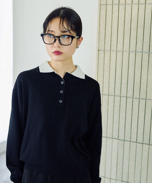 LEPSIM（レプシィム）の「12ゲージレイヤーカラーポロ　578278（ニット/セーター・レディース・ブラック/グレー/ブラウン・FREE）」の14枚目の写真