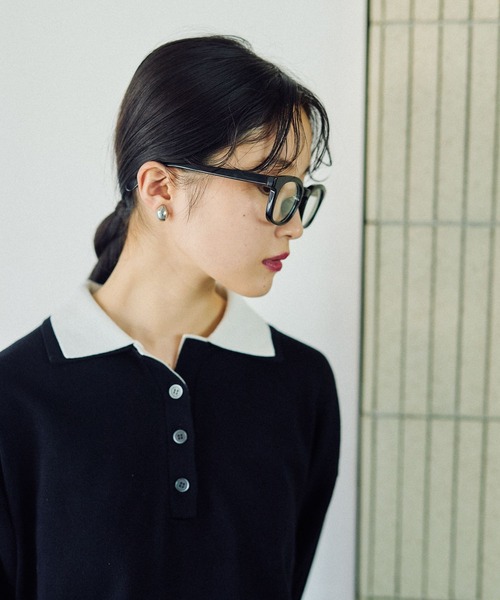 LEPSIM（レプシィム）の「12ゲージレイヤーカラーポロ　578278（ニット/セーター・レディース・ブラック/グレー/ブラウン・FREE）」の15枚目の写真