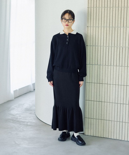 LEPSIM（レプシィム）の「12ゲージレイヤーカラーポロ　578278（ニット/セーター・レディース・ブラック/グレー/ブラウン・FREE）」の16枚目の写真