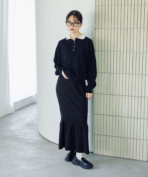 LEPSIM（レプシィム）の「12ゲージレイヤーカラーポロ　578278（ニット/セーター・レディース・ブラック/グレー/ブラウン・FREE）」の19枚目の写真