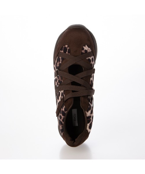 EVOL（イーボル）の「【S-LLサイズ展開・軽量】クロスストラップスニーカー IZ5890（スニーカー・レディース・グレー/レオパード/ブラック・M/S/LL/L）」の18枚目の写真