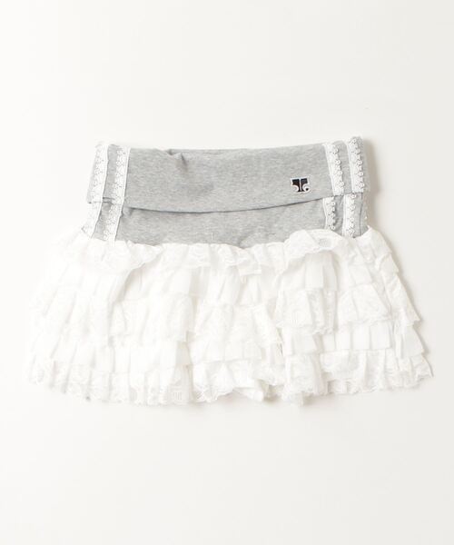 TITTY&CO.（ティティーアンドコー）の「ロゴ入りリブニットフリルスカート（スカート・レディース・グレー/ブラック・FREE）」の16枚目の写真