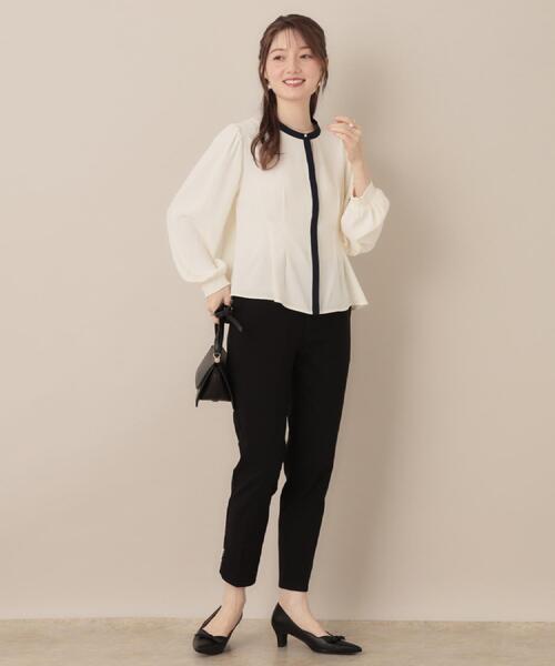 couture brooch（クチュールブローチ）の「【きれいめ・通勤】配色羽織れるブラウス（シャツ/ブラウス・レディース・ホワイト系7/ネイビー系4/グレー系4・42/40/38/36）」の6枚目の写真