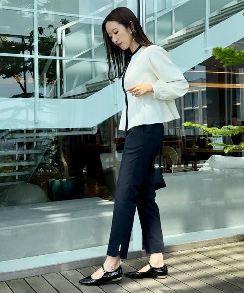 couture brooch（クチュールブローチ）の「【きれいめ・通勤】配色羽織れるブラウス（シャツ/ブラウス・レディース・ホワイト系7/ネイビー系4/グレー系4・42/40/38/36）」の11枚目の写真