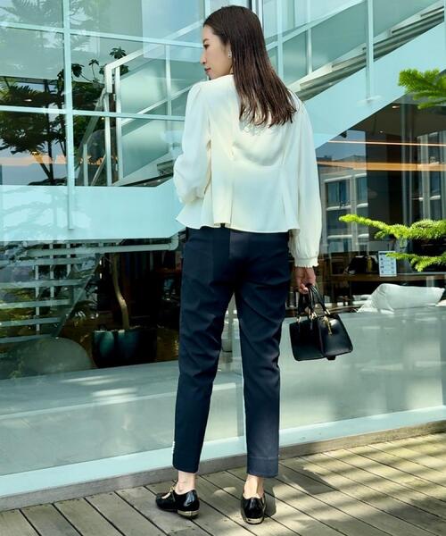 couture brooch（クチュールブローチ）の「【きれいめ・通勤】配色羽織れるブラウス（シャツ/ブラウス・レディース・ホワイト系7/ネイビー系4/グレー系4・42/40/38/36）」の12枚目の写真