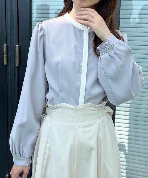 couture brooch（クチュールブローチ）の「【きれいめ・通勤】配色羽織れるブラウス（シャツ/ブラウス・レディース・ホワイト系7/ネイビー系4/グレー系4・42/40/38/36）」の21枚目の写真