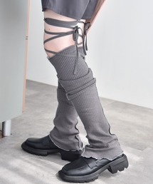 Y/lim（イリム）の「リボン付きリブレッグウォーマー（レッグウォーマー）」