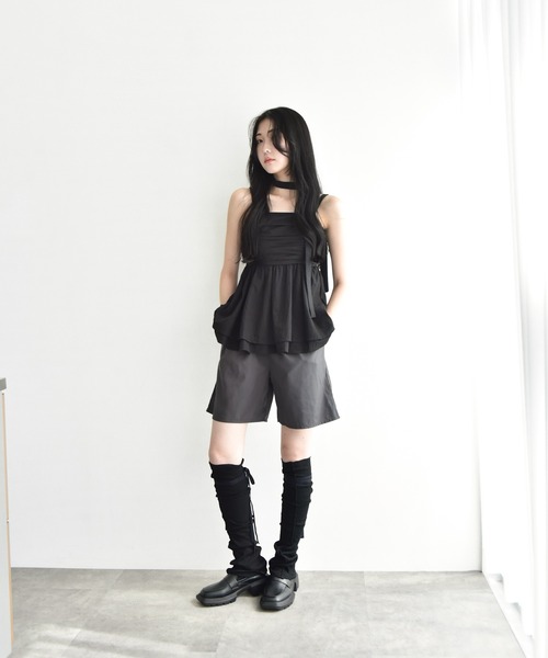 セール】リボン付きリブレッグウォーマー（レッグウォーマー）｜Y/lim