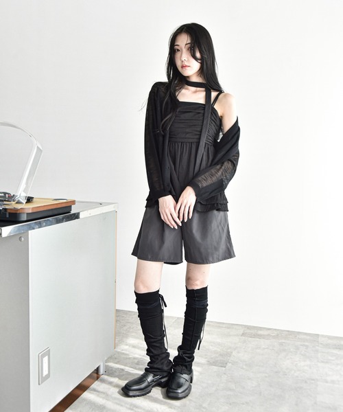 セール】リボン付きリブレッグウォーマー（レッグウォーマー）｜Y/lim