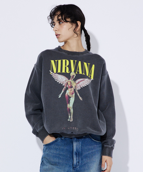 GOOD ROCK SPEED(グッドロックスピード)の「【GOOD ROCK SPEED/グッドロックスピード】NIRVANA "In Utero"/ エンジェルプリント /クルーネックスウェット /ヴィンテージ加工 /ユニセックス(スウェット・メンズ・ホワイト/スミクロ・M/L/XL)」の6枚目の写真