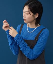 THE SHOP TK  | ウェーブシアー袖クシュプルオーバー【洗濯機OK】(Tシャツ/カットソー)