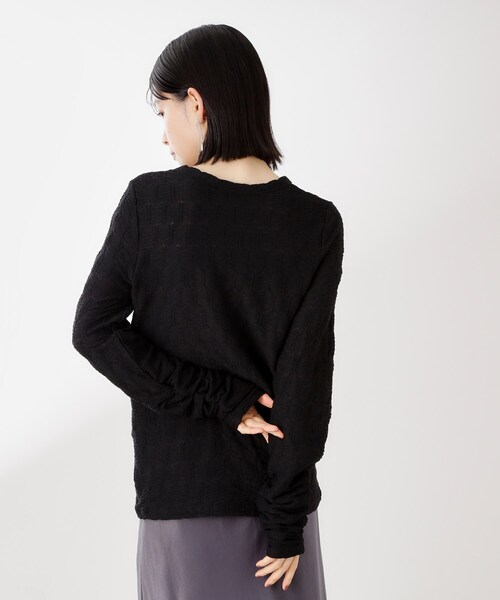 THE SHOP TK （ザ ショップ ティーケー ）の「ウェーブシアー袖クシュプルオーバー【洗濯機OK】（Tシャツ/カットソー・レディース・ブラック/ブルー系その他/オフホワイト・13/12）」の11枚目の写真