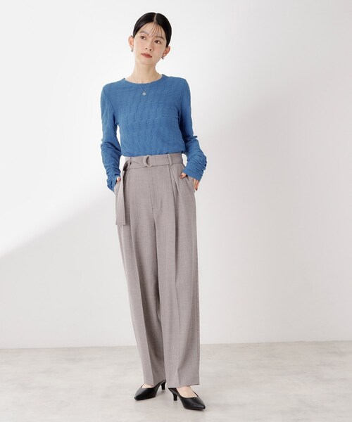 THE SHOP TK （ザ ショップ ティーケー ）の「ウェーブシアー袖クシュプルオーバー【洗濯機OK】（Tシャツ/カットソー・レディース・ブラック/ブルー系その他/オフホワイト・13/12）」の17枚目の写真