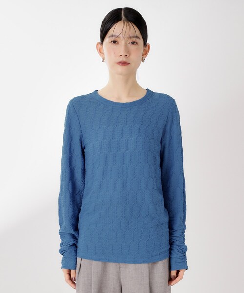 THE SHOP TK （ザ ショップ ティーケー ）の「ウェーブシアー袖クシュプルオーバー【洗濯機OK】（Tシャツ/カットソー・レディース・ブラック/ブルー系その他/オフホワイト・13/12）」の19枚目の写真
