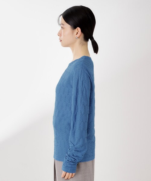 THE SHOP TK （ザ ショップ ティーケー ）の「ウェーブシアー袖クシュプルオーバー【洗濯機OK】（Tシャツ/カットソー・レディース・ブラック/ブルー系その他/オフホワイト・13/12）」の20枚目の写真