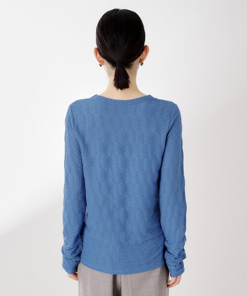 THE SHOP TK （ザ ショップ ティーケー ）の「ウェーブシアー袖クシュプルオーバー【洗濯機OK】（Tシャツ/カットソー・レディース・ブラック/ブルー系その他/オフホワイト・13/12）」の21枚目の写真