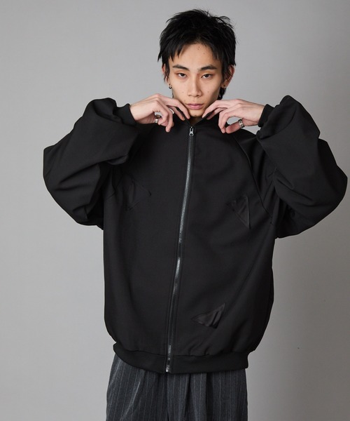 Theater code（シアターコード）の「Switching Full-Zip Blouson / 切り替え風 パッチワーク風 フルジップブルゾン 秋 秋服メンズ 2026年秋冬（ブルゾン・メンズ・ブラック/グレー・M/L）」の15枚目の写真