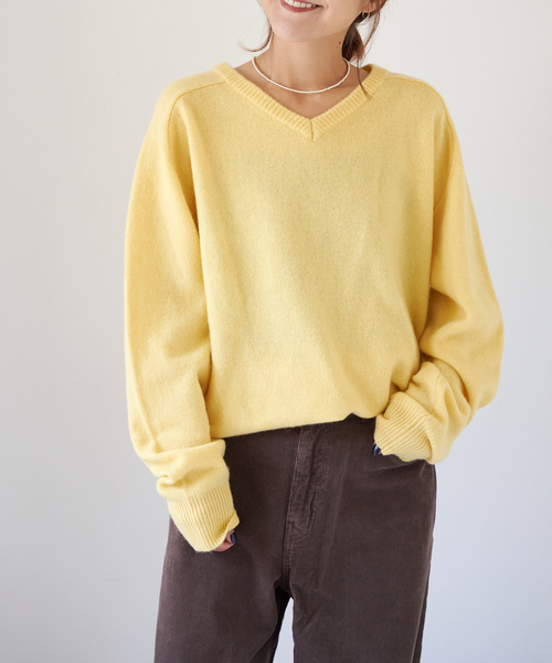 シグネチャー7G Vネックプルオーバー ウール100%（ニット/セーター