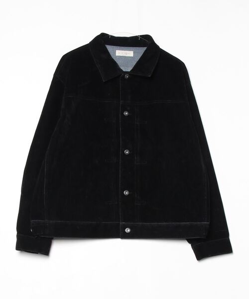 many men many mind(メニーメンメニーマインド)の「MANYMENMANYMINDS / フロッキー加工デニム/PUコーティング加工デニム/トラッカーJKT(デニムジャケット・メンズ・ブラック系その他/ブラック/ブラウン・LARGE/MEDIUM)」の2枚目の写真