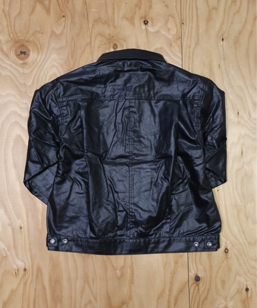 many men many mind(メニーメンメニーマインド)の「MANYMENMANYMINDS / フロッキー加工デニム/PUコーティング加工デニム/トラッカーJKT(デニムジャケット・メンズ・ブラック系その他/ブラック/ブラウン・LARGE/MEDIUM)」の5枚目の写真