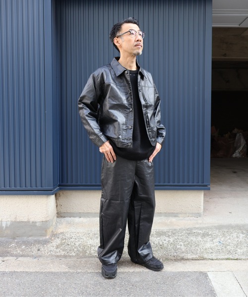 many men many mind(メニーメンメニーマインド)の「MANYMENMANYMINDS / フロッキー加工デニム/PUコーティング加工デニム/トラッカーJKT(デニムジャケット・メンズ・ブラック系その他/ブラック/ブラウン・LARGE/MEDIUM)」の22枚目の写真
