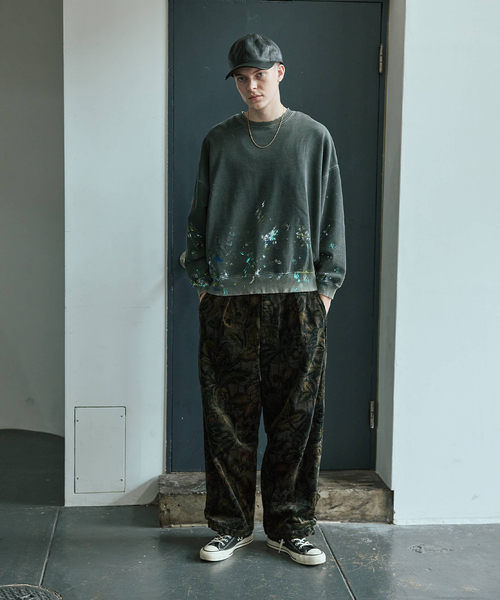 JOURNAL STANDARD(ジャーナルスタンダード)の「TRISECT2 / スプラッシュ ダメージ スウェット(スウェット・メンズ・グリーン/ブラック系その他・MEDIUM/LARGE)」の3枚目の写真