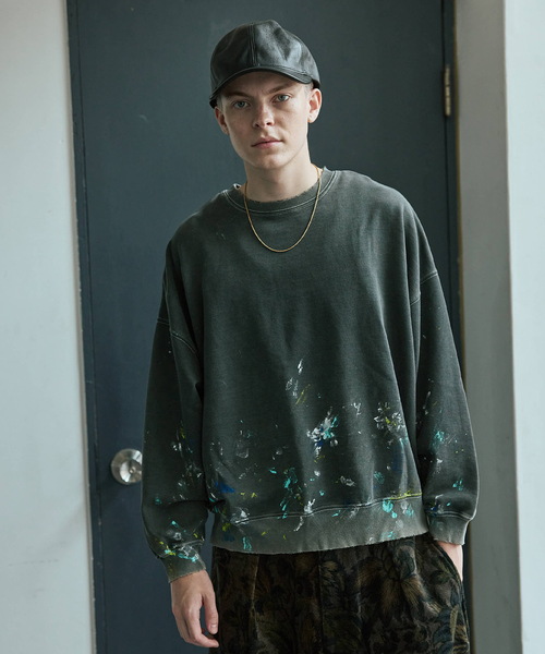 JOURNAL STANDARD(ジャーナルスタンダード)の「TRISECT2 / スプラッシュ ダメージ スウェット(スウェット・メンズ・グリーン/ブラック系その他・MEDIUM/LARGE)」の6枚目の写真