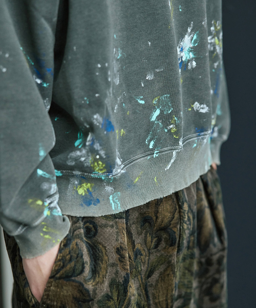 JOURNAL STANDARD(ジャーナルスタンダード)の「TRISECT2 / スプラッシュ ダメージ スウェット(スウェット・メンズ・グリーン/ブラック系その他・MEDIUM/LARGE)」の9枚目の写真