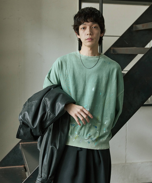 JOURNAL STANDARD(ジャーナルスタンダード)の「TRISECT2 / スプラッシュ ダメージ スウェット(スウェット・メンズ・グリーン/ブラック系その他・MEDIUM/LARGE)」の13枚目の写真